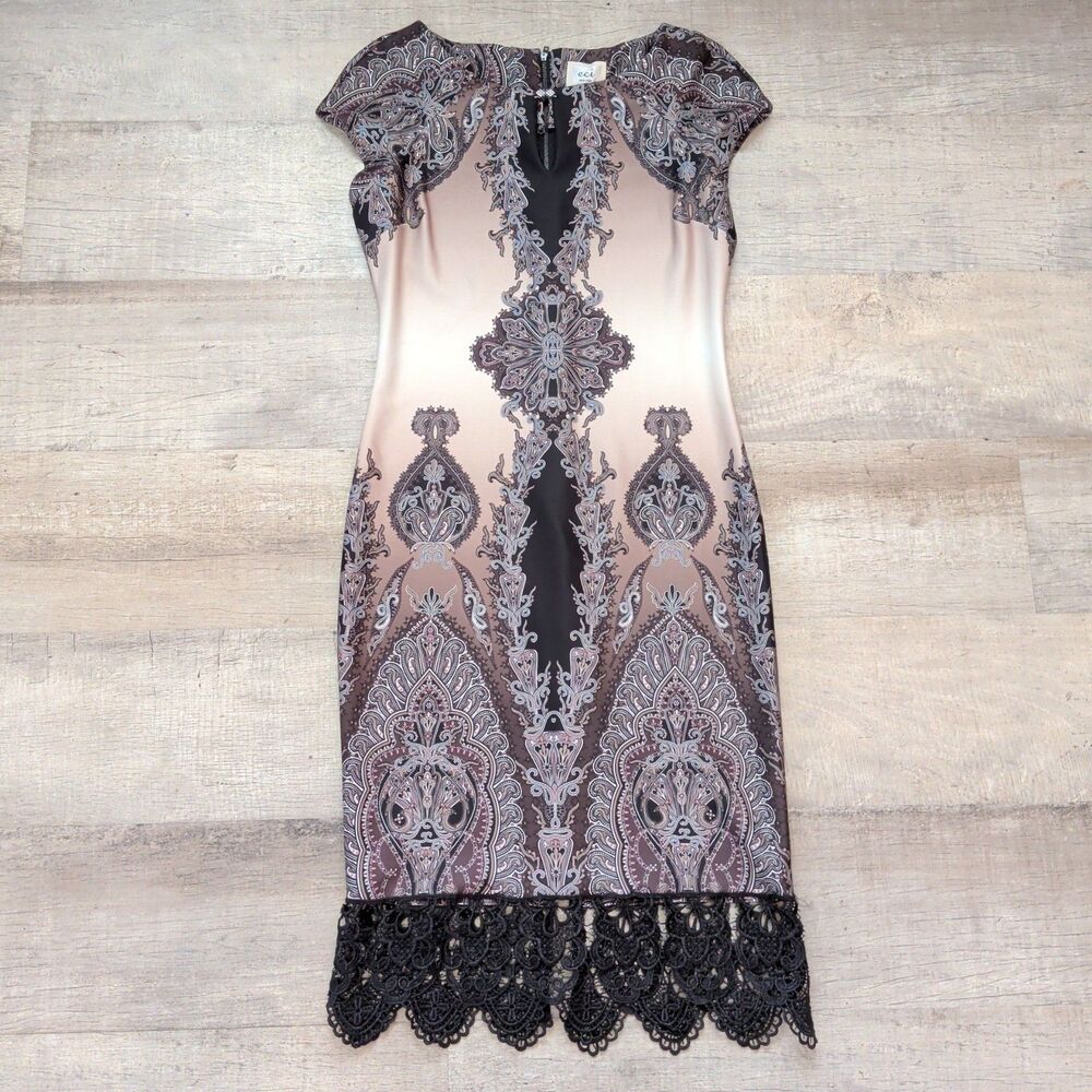 NWT Eci New York Sheath Lacey Spandex DRESS Size M